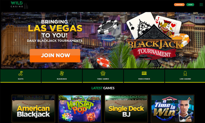 Wild Casino Blackjack website