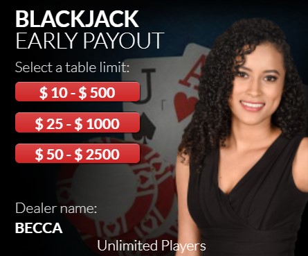 Blackjack Early Payout at Slots Empire