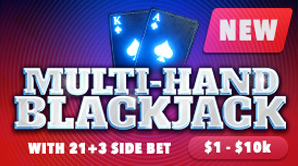 Multi-hand Blackjack at Sportsbetting.ag