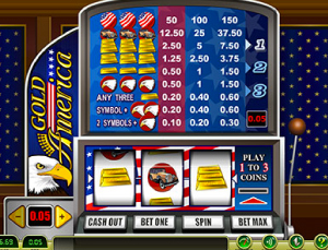 Gold America slots game at Betnow