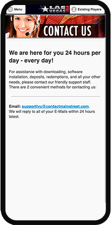 Las Vegas USA Contact US Page Mobile