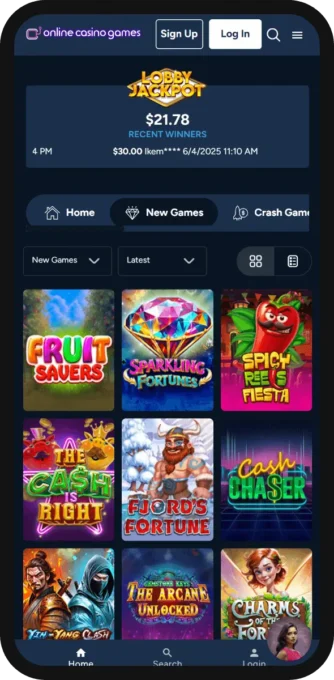 OnlineCasinoGames Game Interface