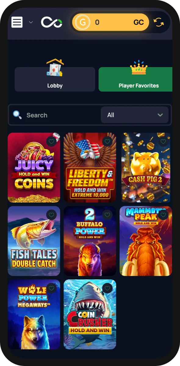 Vegas Coins Sweepstakes Casino mobile big