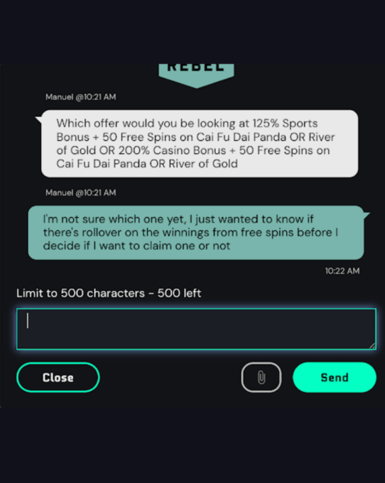 customer chat log lucky rebel casino 1
