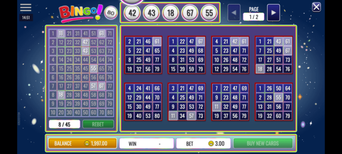 Live 80 ball bingo game