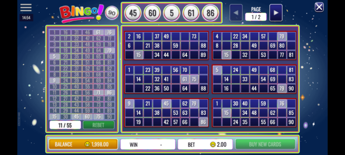 Live 90 ball bingo game